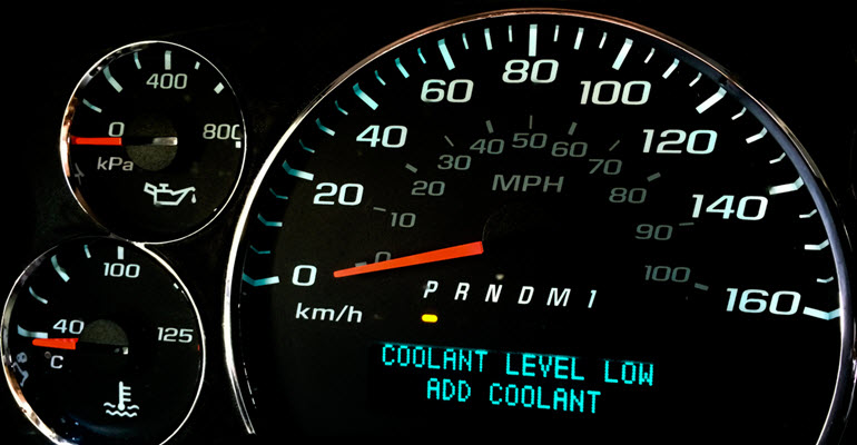 Jaguar Coolant Level Low Warning Light