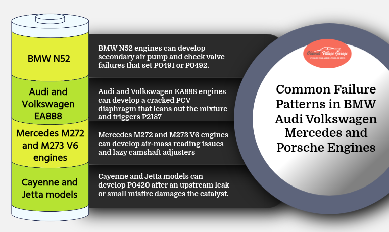 Common Failure Patterns in BMW Audi Volkswagen Mercedes and Porsche Engines